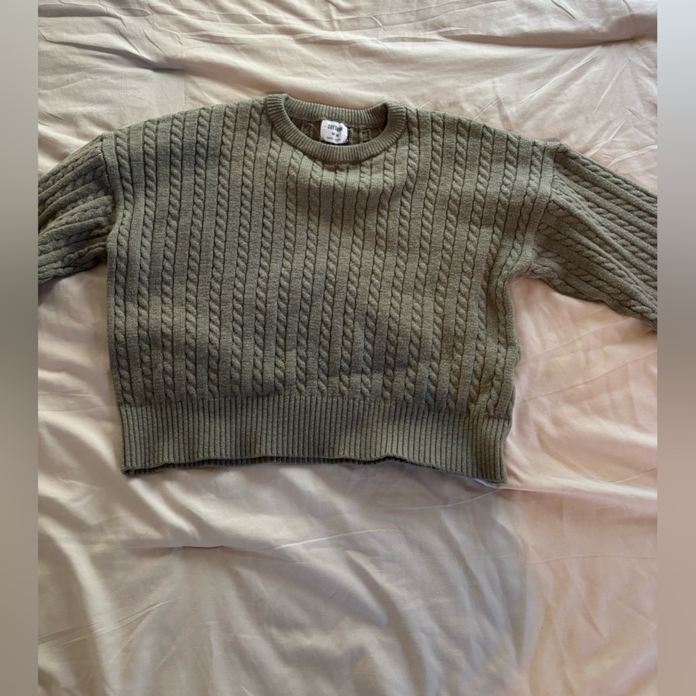 Cotton On Olive Green Cable Knit Sweater